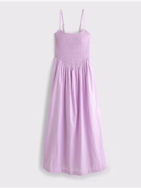 Abercrombie & Fitch Lilac Smocked Midi Dress